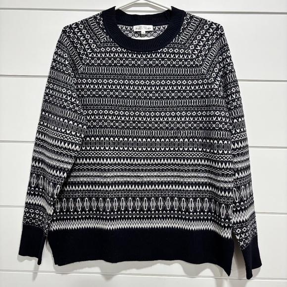 Northern Reflections super soft crew neck sweater black and white pattern size M - Picture 2 of 16